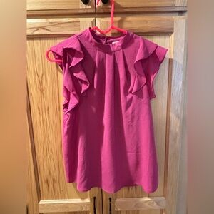 Elegant Ruffled Sleeveless Top - Purple